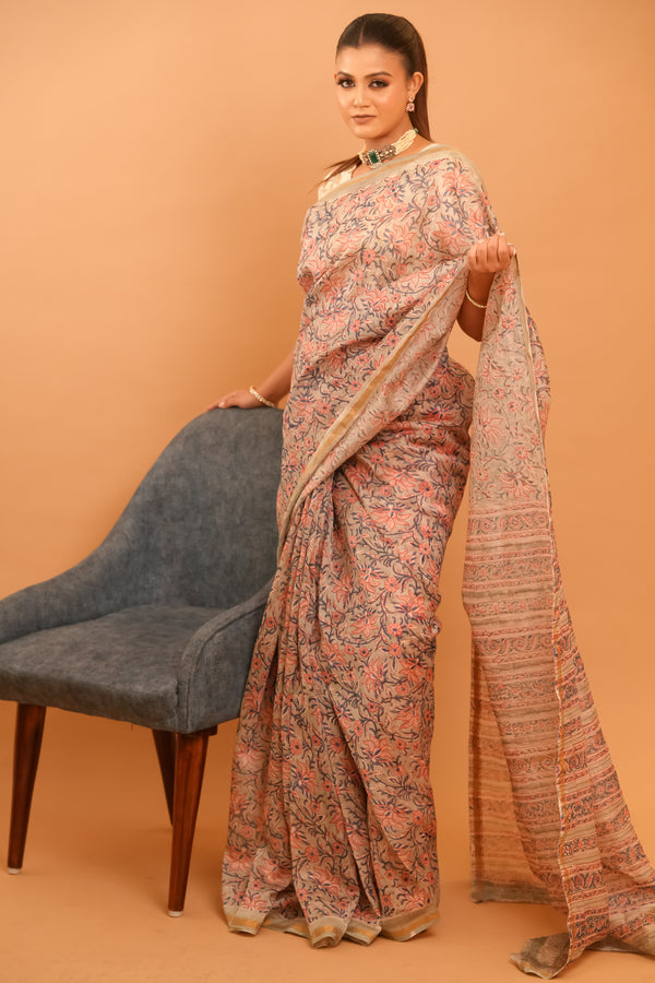 Mitti Raag: Hand Block Printed Maheshwari Sarees