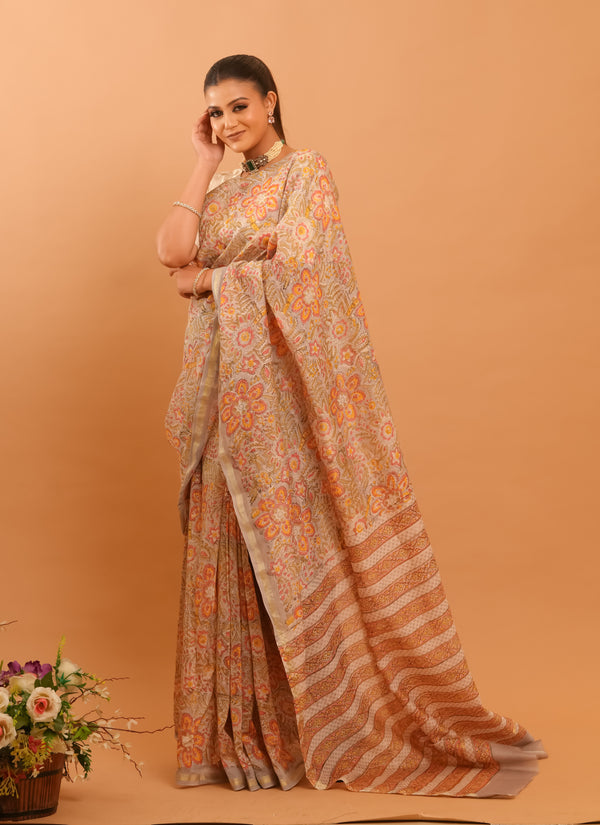 Mitti Raag: Hand Block Printed Maheshwari Sarees