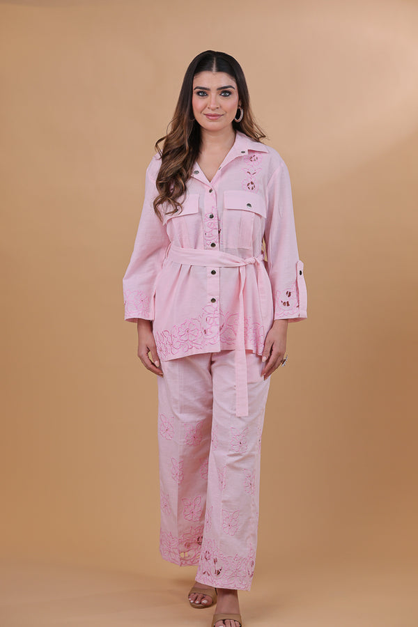 Blush Bloom Cutwork Co-ord Set