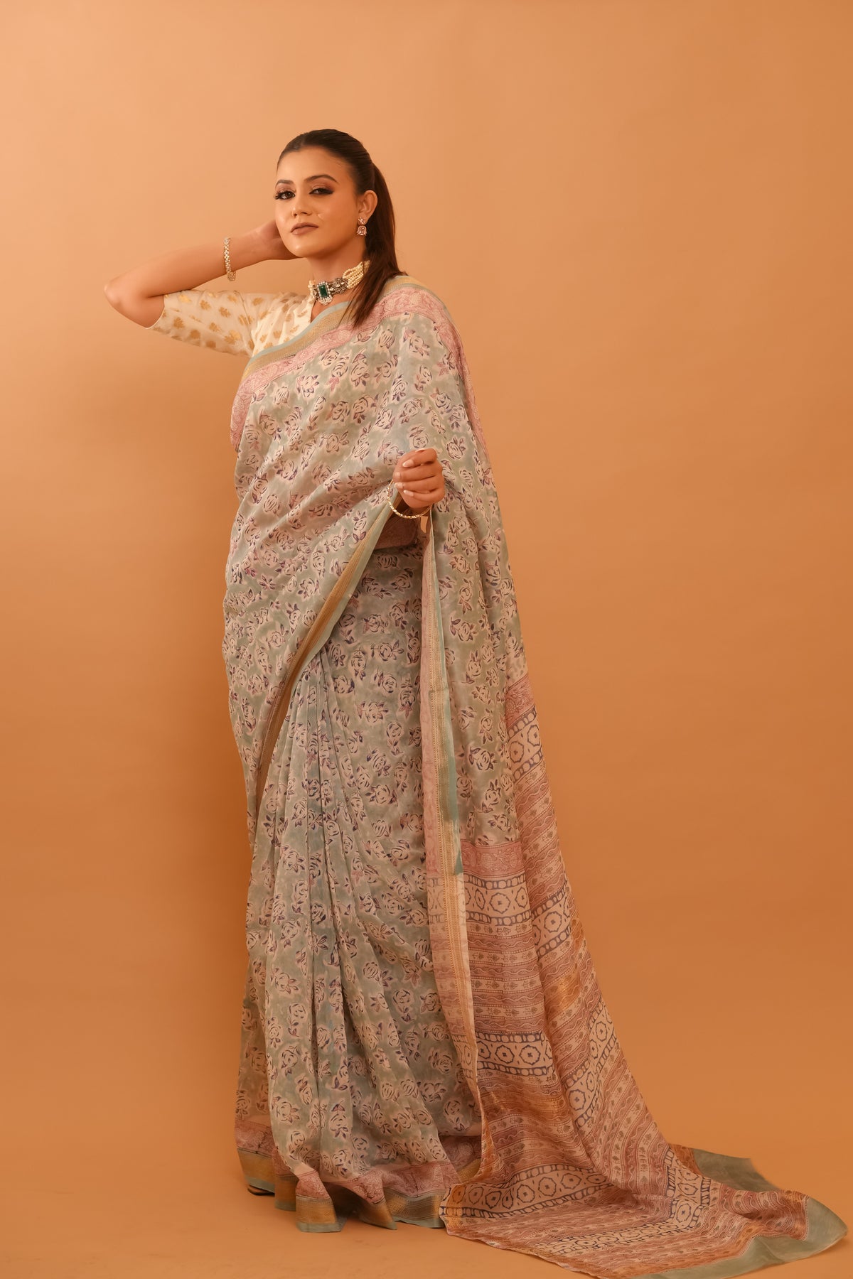 Mitti Raag: Hand Block Printed Maheshwari Sarees