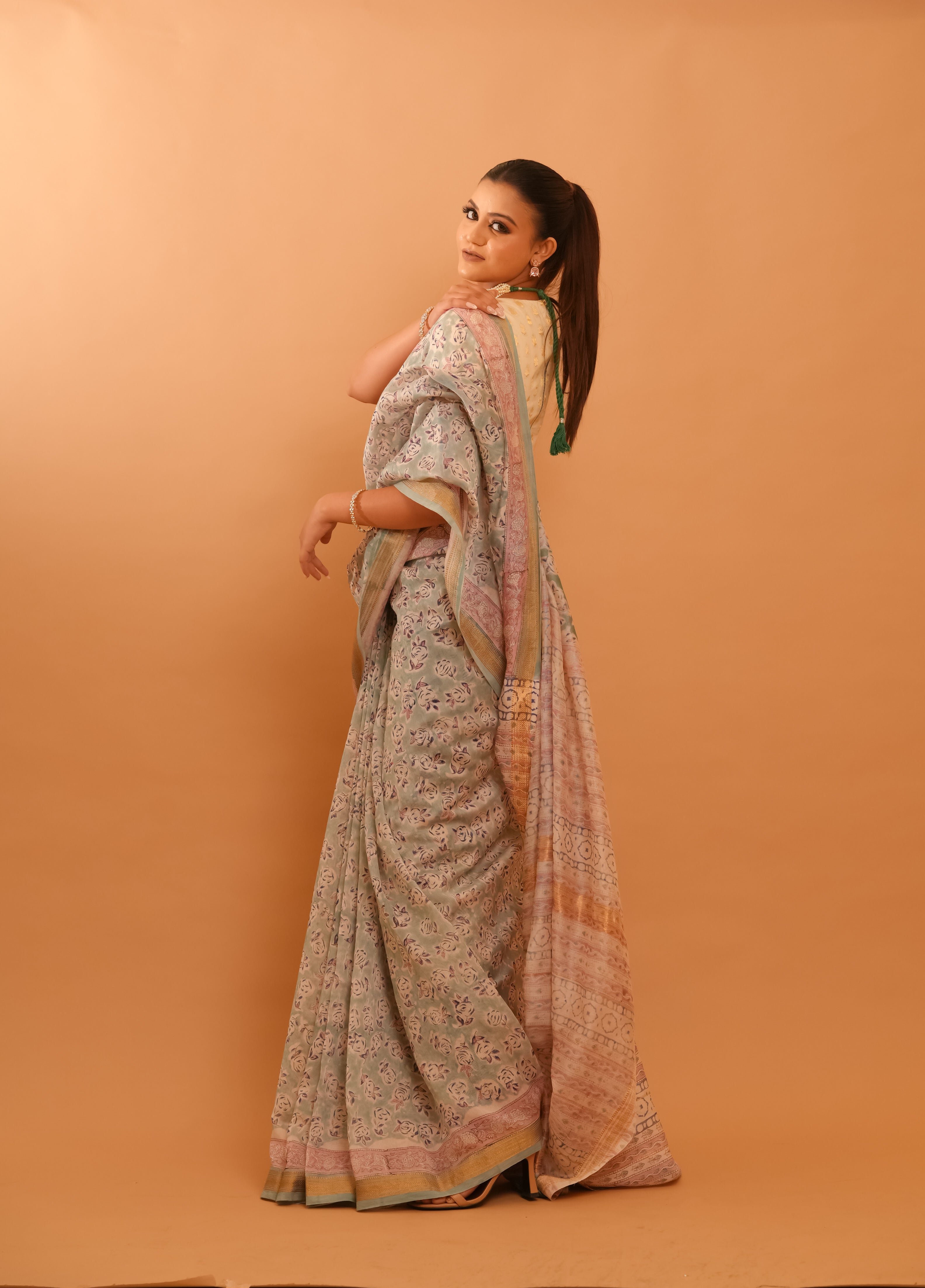 Mitti Raag: Hand Block Printed Maheshwari Sarees