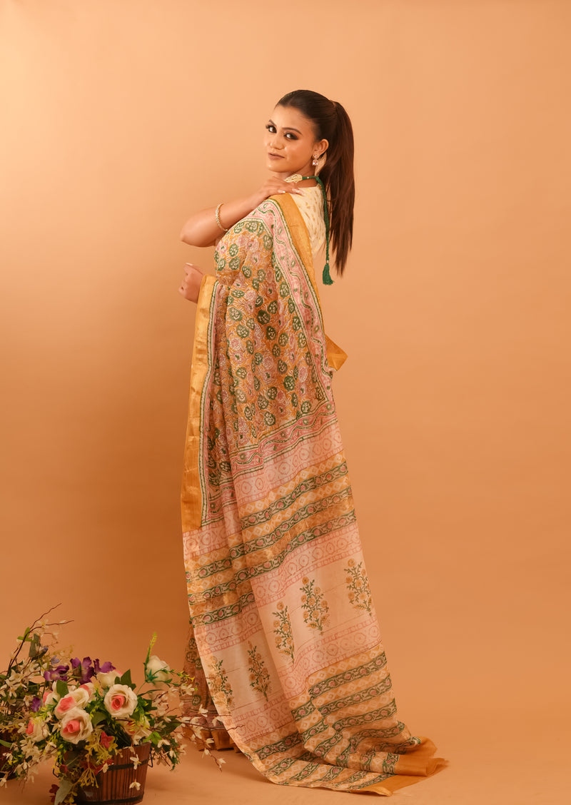 Mitti Raag: Hand Block Printed Maheshwari Sarees