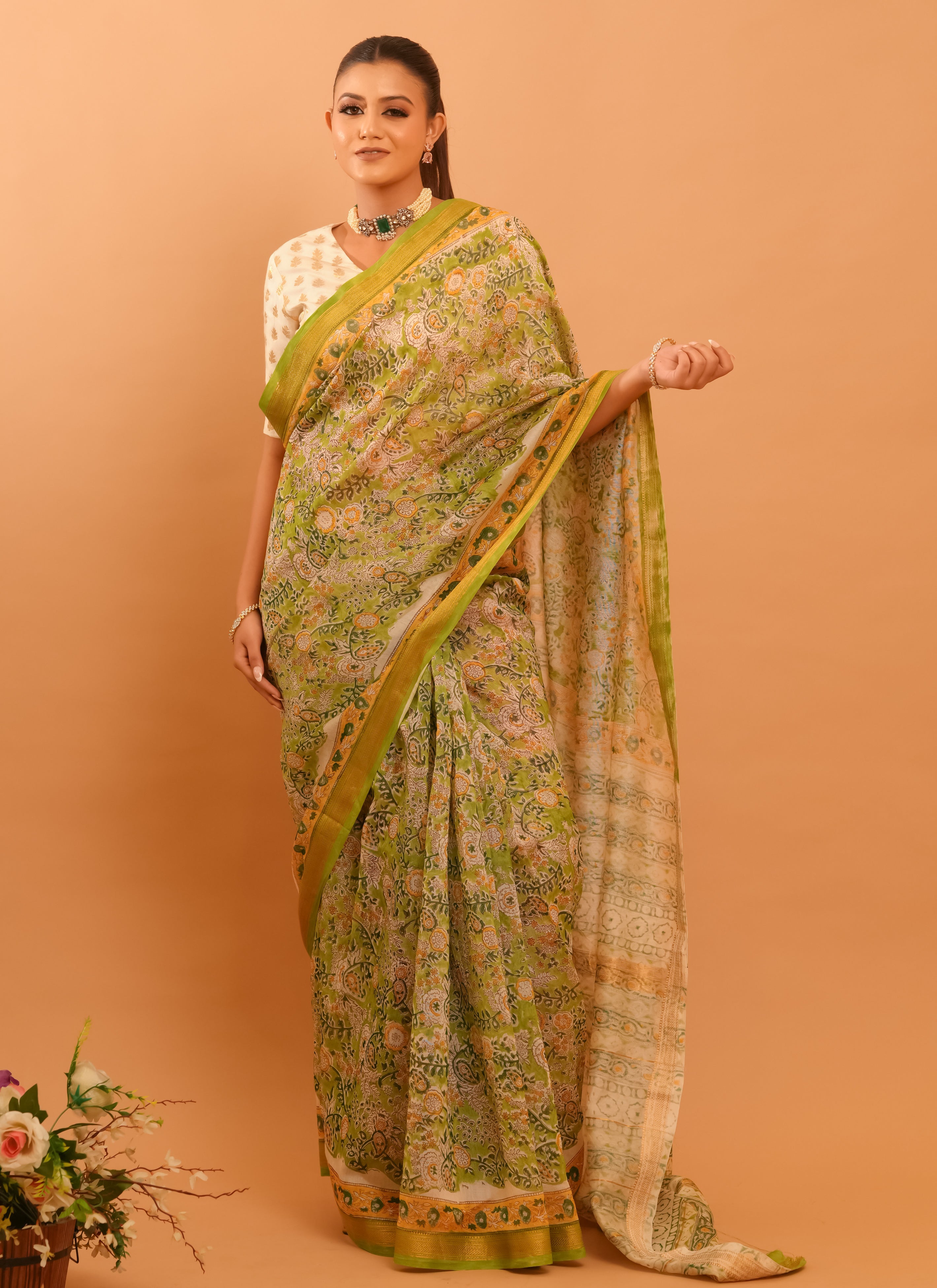 Mitti Raag: Hand Block Printed Maheshwari Sarees
