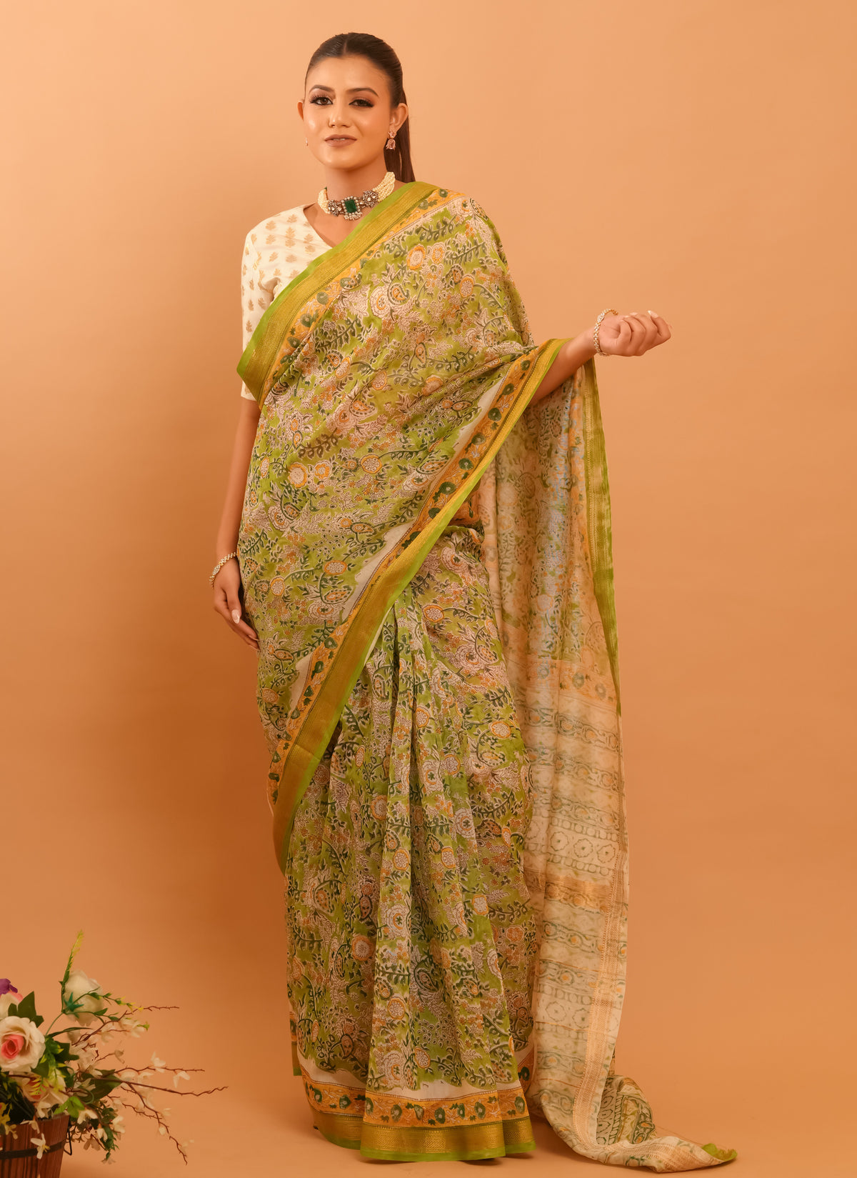 Mitti Raag: Hand Block Printed Maheshwari Sarees