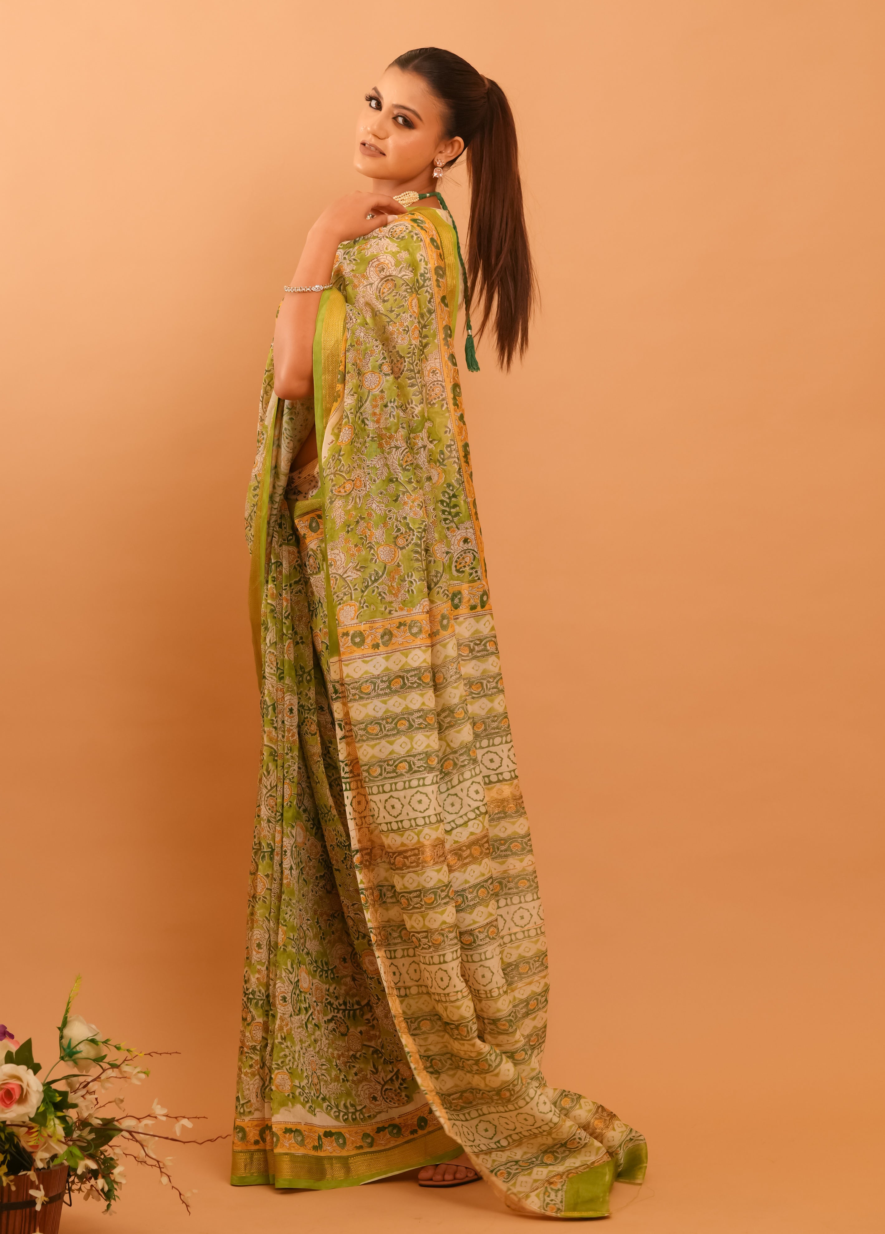 Mitti Raag: Hand Block Printed Maheshwari Sarees