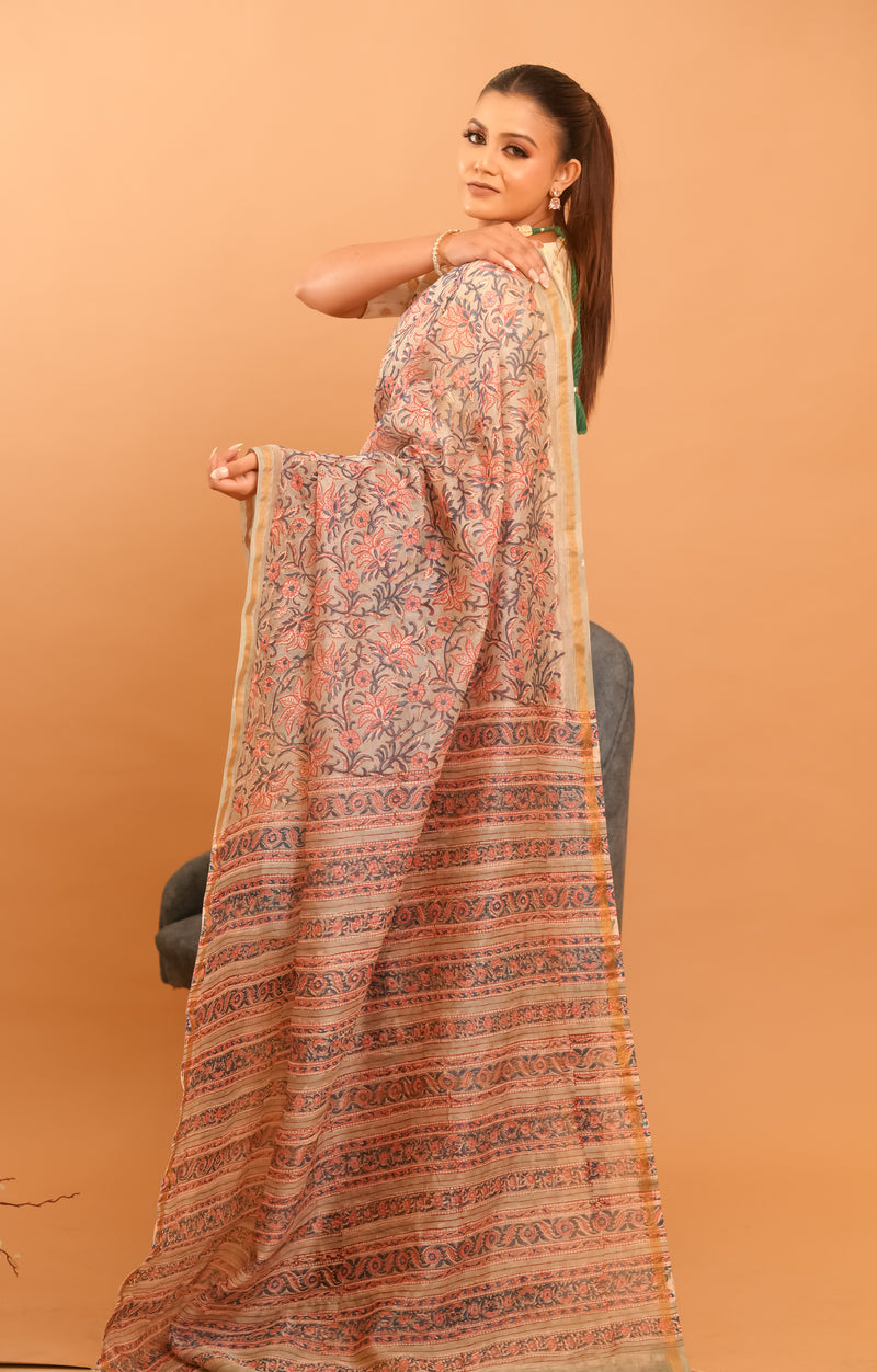 Mitti Raag: Hand Block Printed Maheshwari Sarees