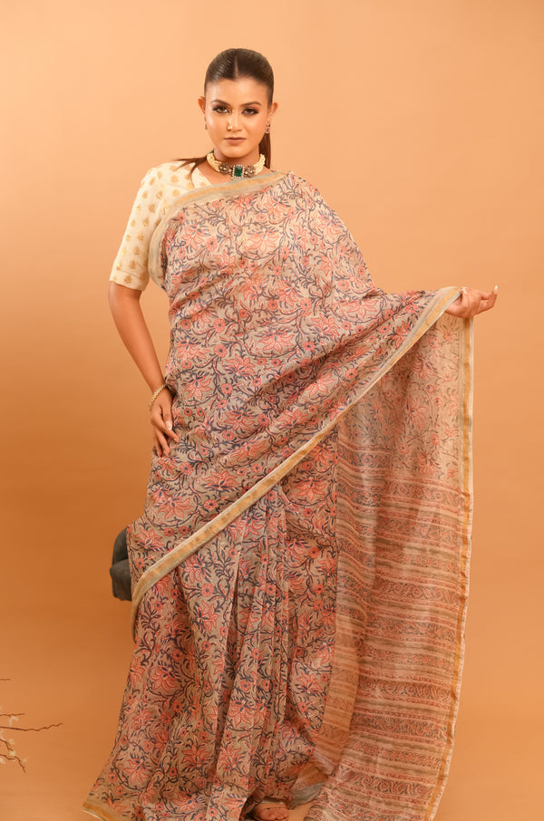 Mitti Raag: Hand Block Printed Maheshwari Sarees
