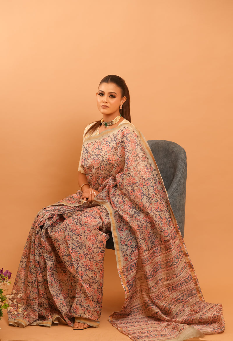 Mitti Raag: Hand Block Printed Maheshwari Sarees