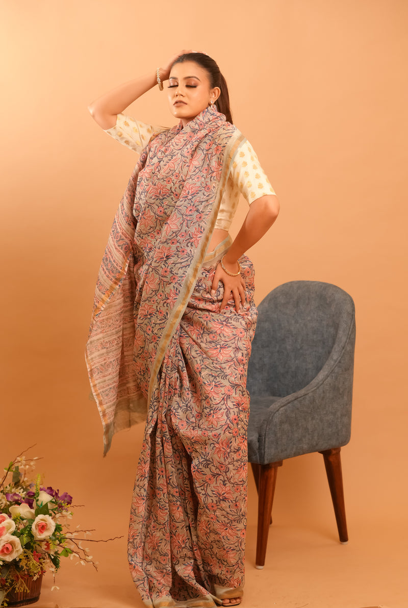 Mitti Raag: Hand Block Printed Maheshwari Sarees
