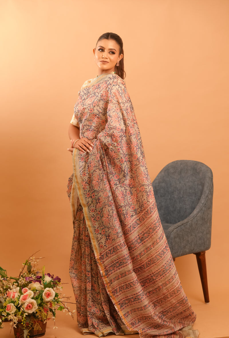 Mitti Raag: Hand Block Printed Maheshwari Sarees