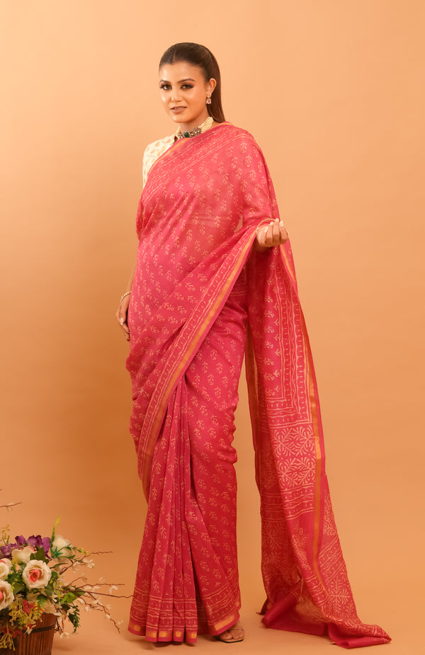 Mitti Raag: Hand Block Printed Maheshwari Sarees