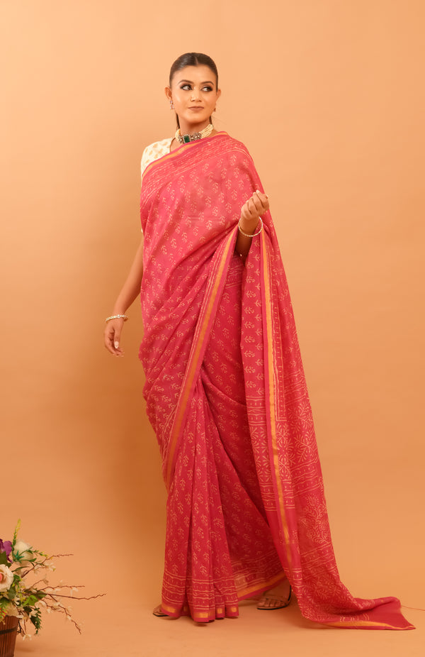 Mitti Raag: Hand Block Printed Maheshwari Sarees
