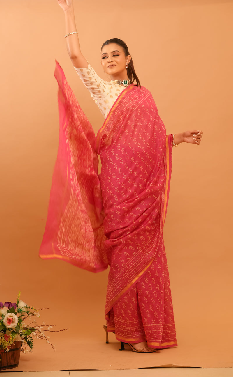 Mitti Raag: Hand Block Printed Maheshwari Sarees