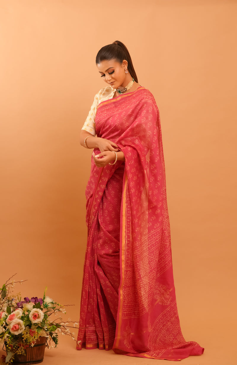Mitti Raag: Hand Block Printed Maheshwari Sarees