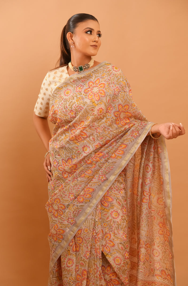 Mitti Raag: Hand Block Printed Maheshwari Sarees