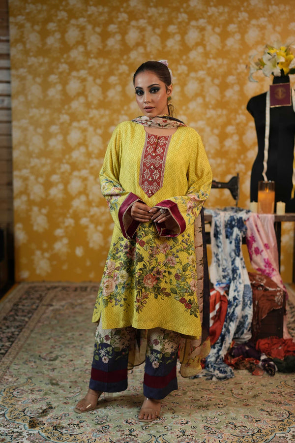 Muslin Cotton Suit- Bright Butter Yellow