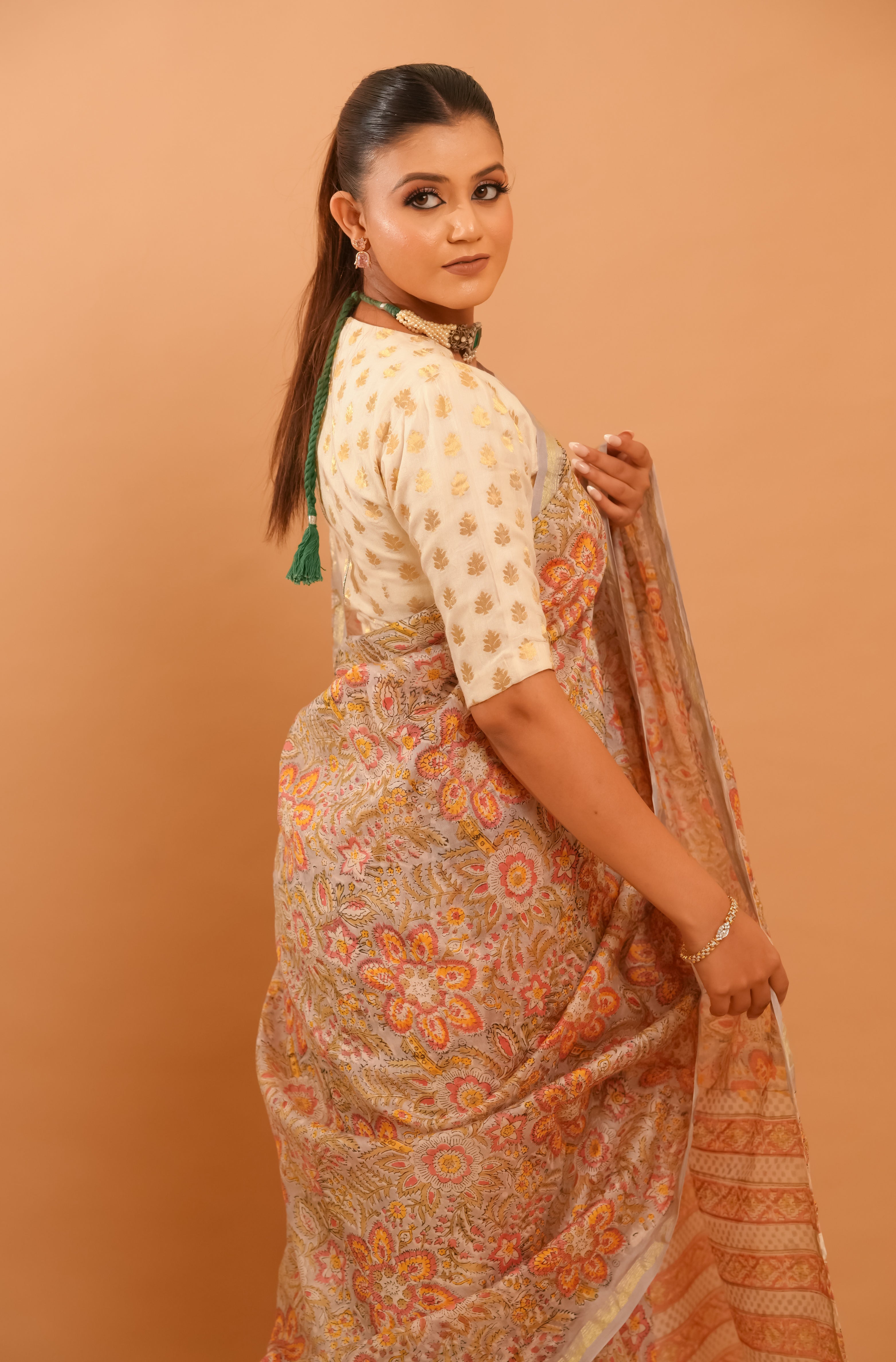 Mitti Raag: Hand Block Printed Maheshwari Sarees