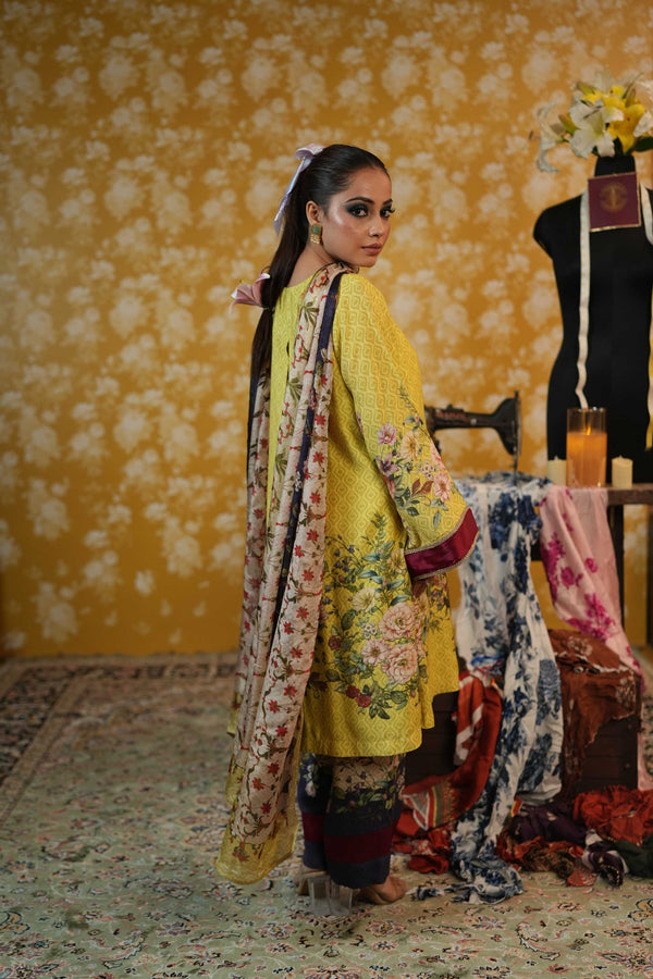 Muslin Cotton Suit- Bright Butter Yellow