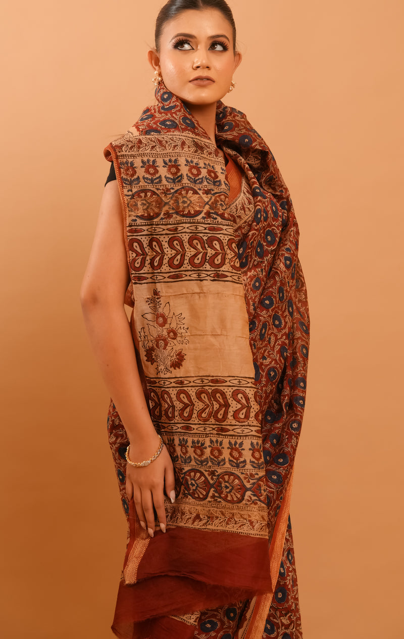 Mitti Raag: Hand Block Printed Maheshwari Sarees
