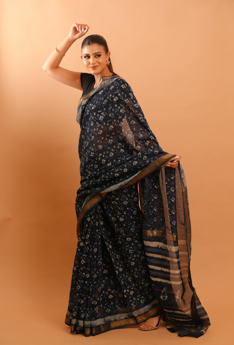 Mitti Raag: Hand Block Printed Maheshwari Sarees
