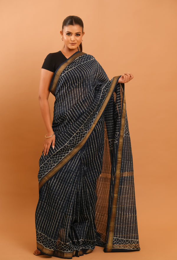 Mitti Raag: Hand Block Printed Maheshwari Sarees