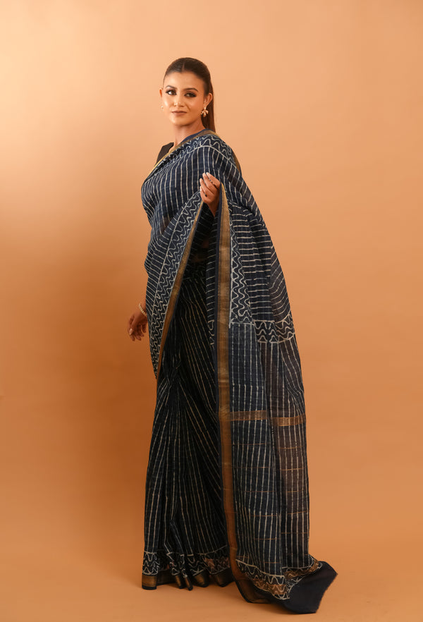 Mitti Raag: Hand Block Printed Maheshwari Sarees