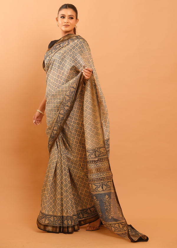 Mitti Raag: Hand Block Printed Maheshwari Sarees