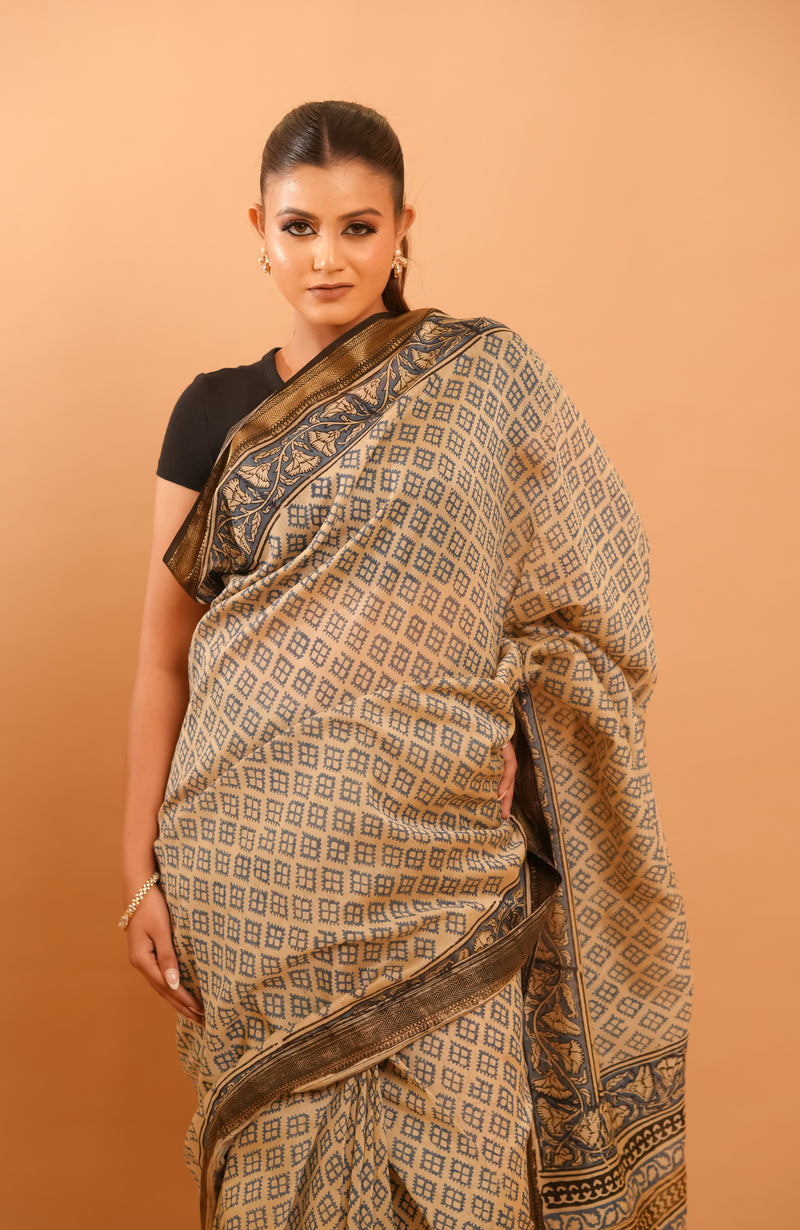 Mitti Raag: Hand Block Printed Maheshwari Sarees