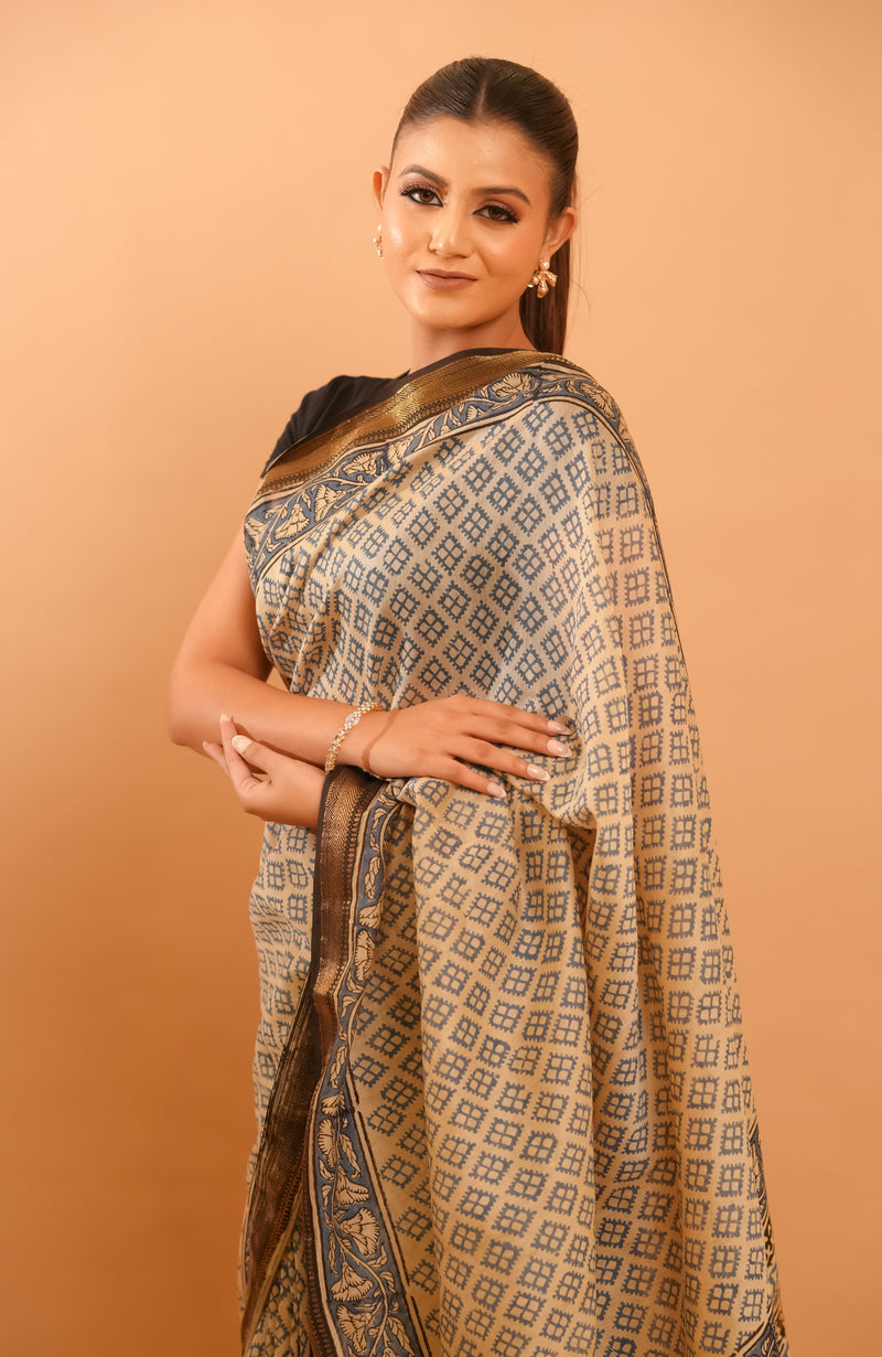 Mitti Raag: Hand Block Printed Maheshwari Sarees