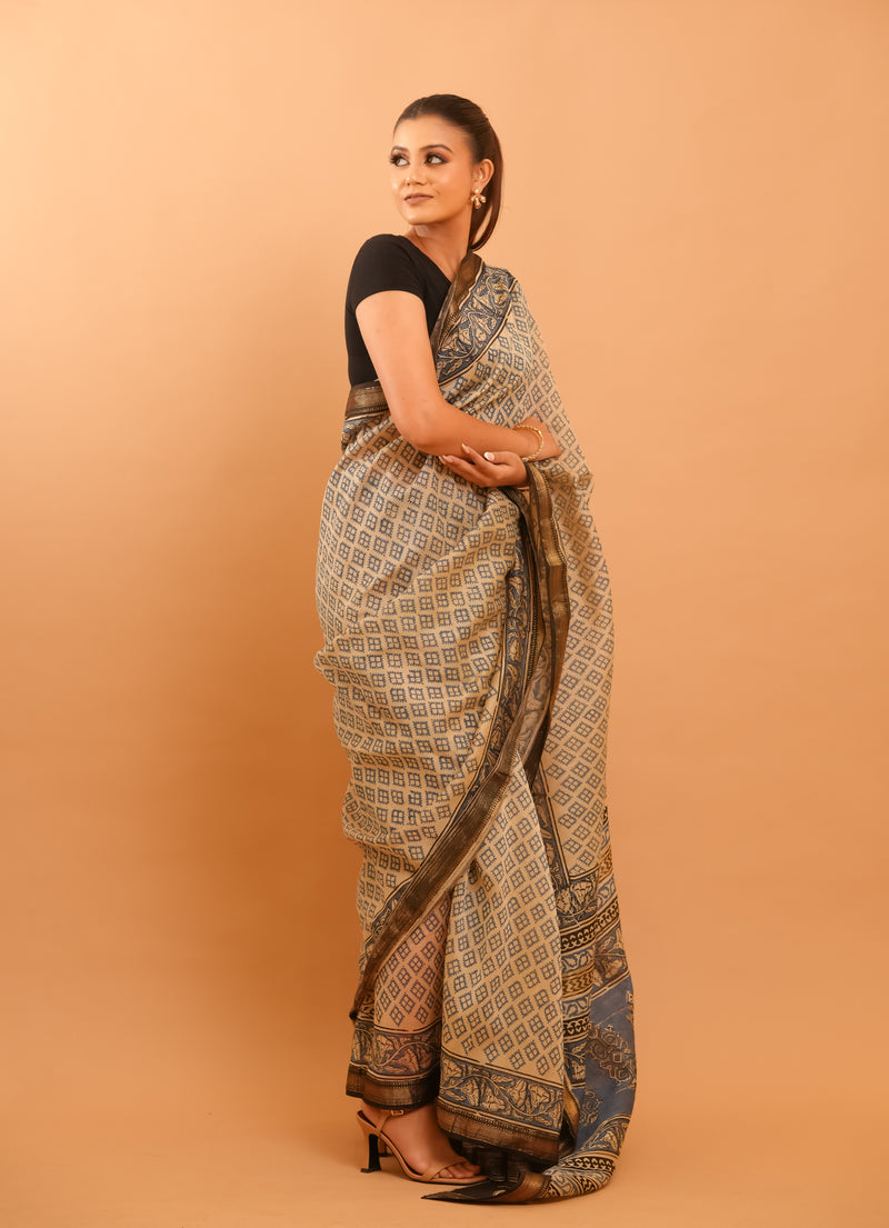 Mitti Raag: Hand Block Printed Maheshwari Sarees