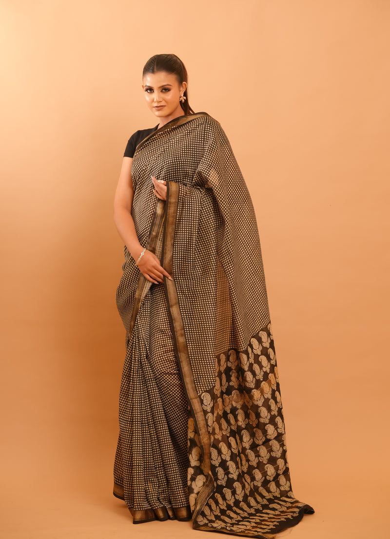 Mitti Raag: Hand Block Printed Maheshwari Sarees