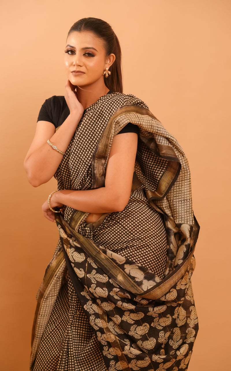 Mitti Raag: Hand Block Printed Maheshwari Sarees