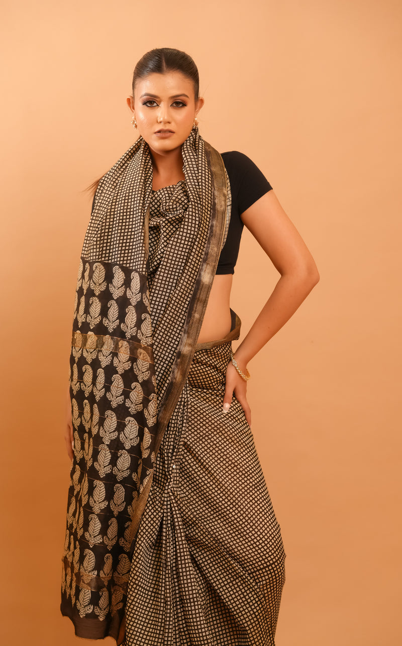 Mitti Raag: Hand Block Printed Maheshwari Sarees