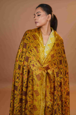 Tussar Chanderi Silk Suit - (Apple Green)
