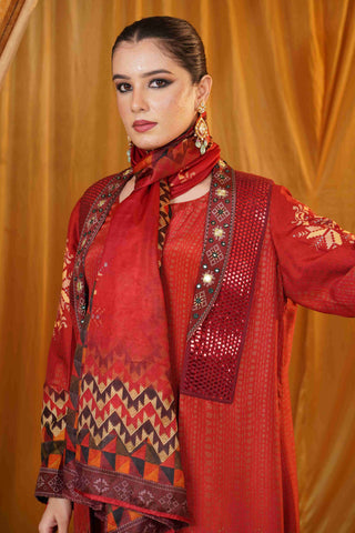 Mahalkari Kantha work jacket - Maroon