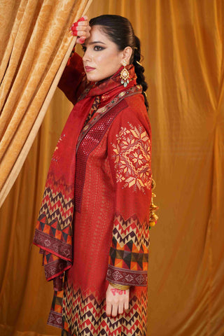 Mahalkari Kantha work jacket - Maroon