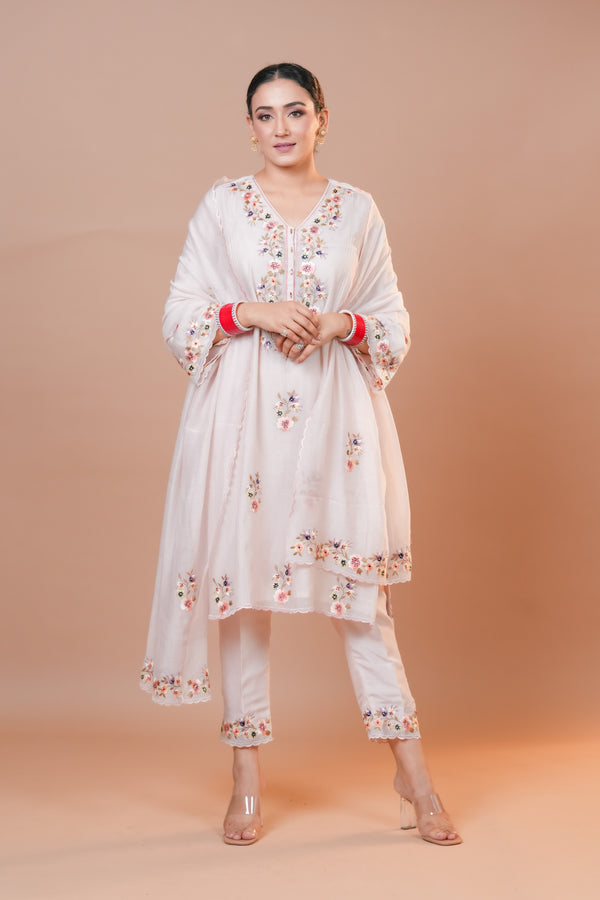 Mauve Morn Chanderi Suit