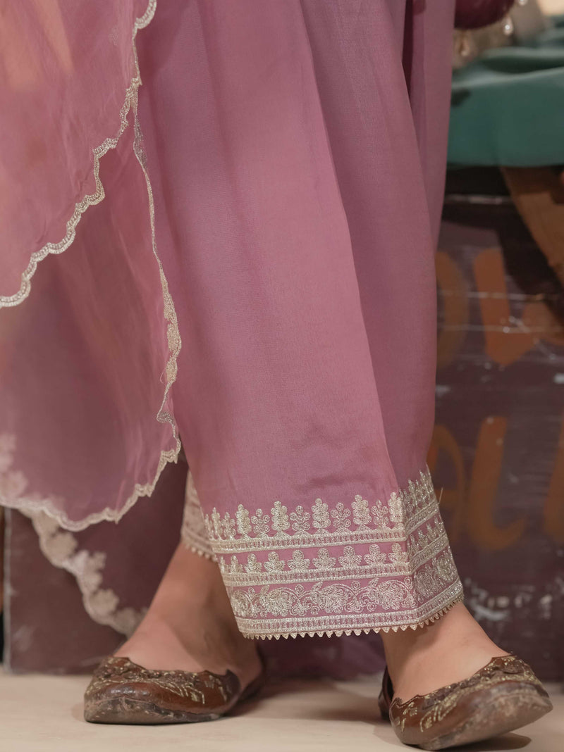 Organza Zari Work-Lavender