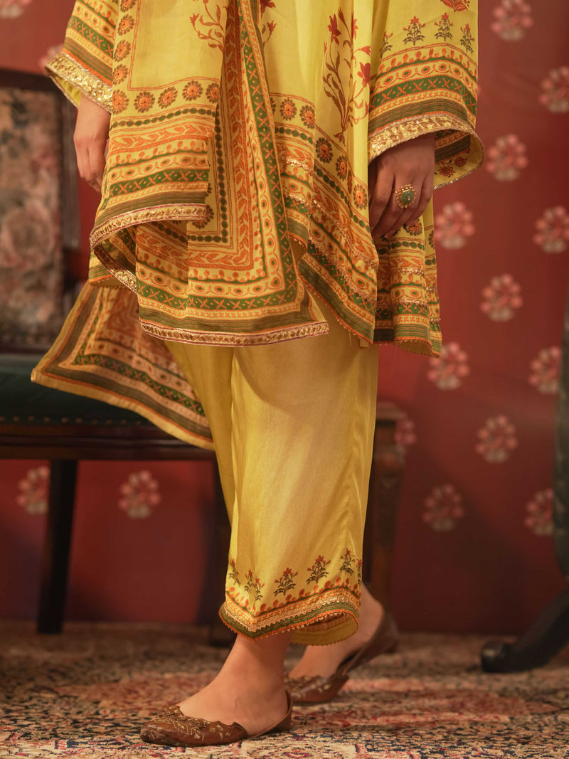Silk Satin Suit-Yellow