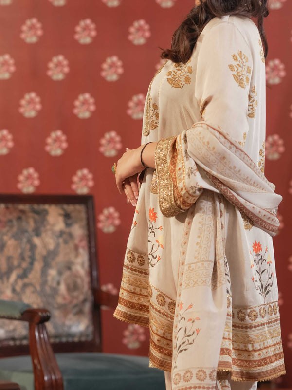 Silk Satin Suit-Ivory