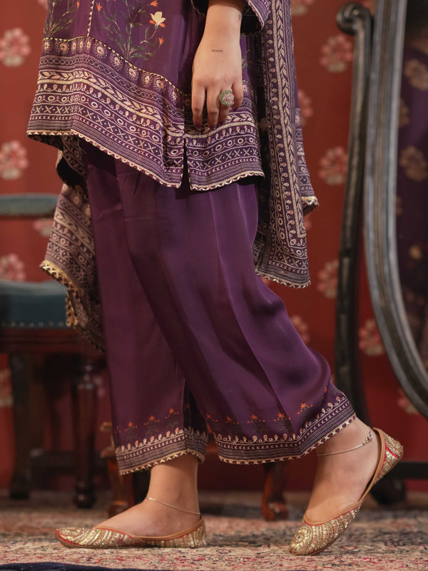 Silk Satin Suit-Purple
