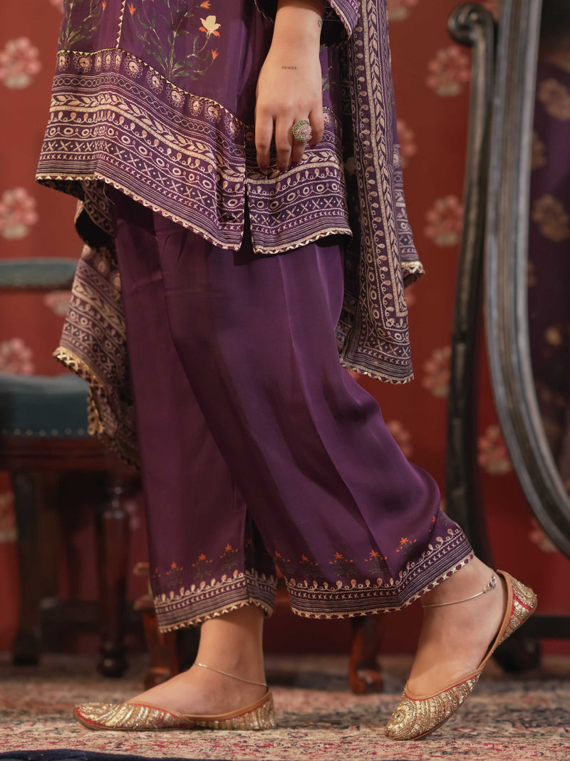Silk Satin Suit-Purple
