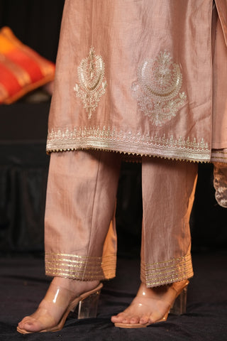 Dusty Rose Chanderi Silk Suit