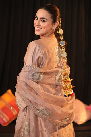Dusty Rose Chanderi Silk Suit