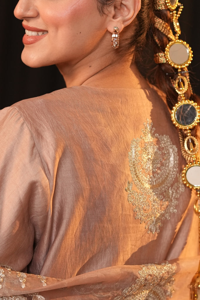 Dusty Rose Chanderi Silk Suit