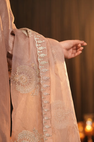 Dusty Rose Chanderi Silk Suit