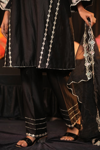 Black Chanderi Silk Suit