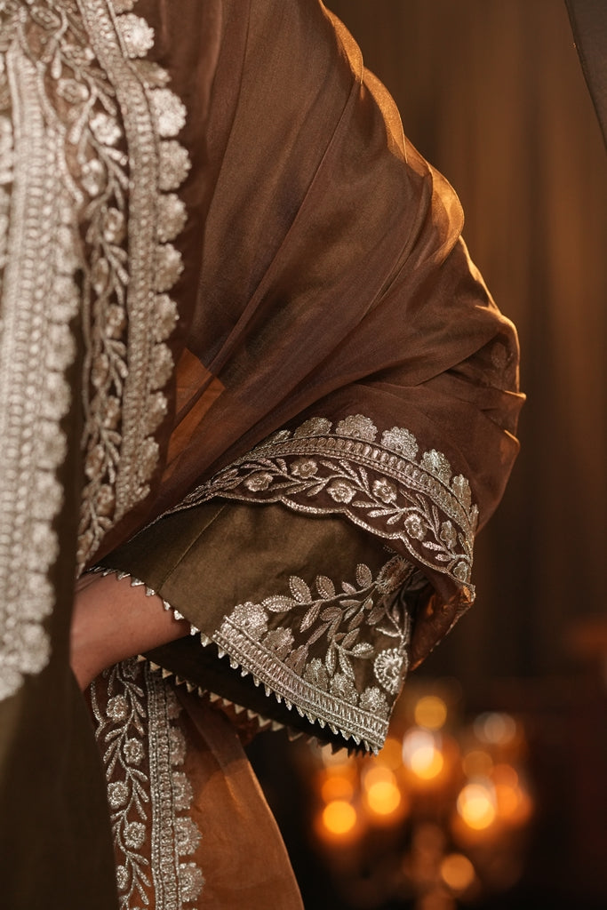 Brown Chanderi Silk Suit