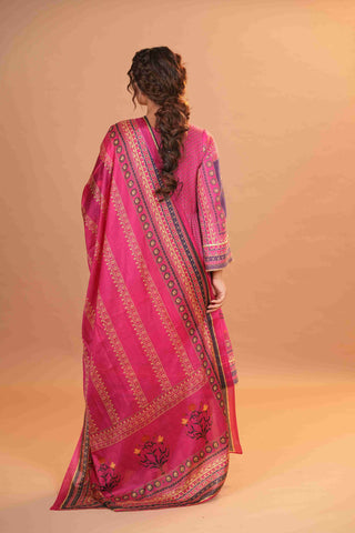 Maheshwari Silk Anarkali - Hot Pink