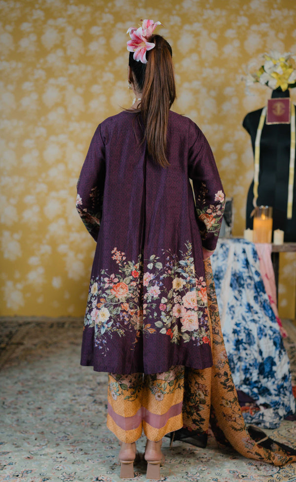 Dupion Silk Suit- Purple